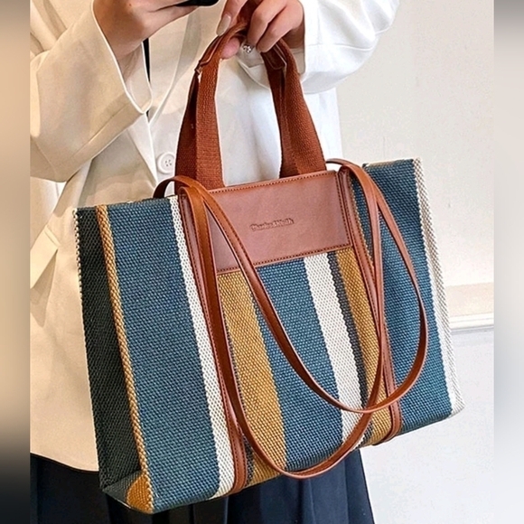 Colorblock Shouder Handle Bag - Picture 6 of 7